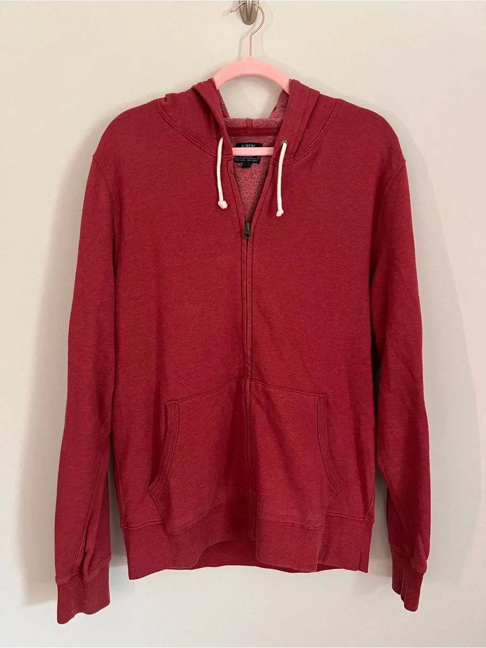 J. Crew Navy Pullover, Gray Cardigan & Red Zip Hoodie Set